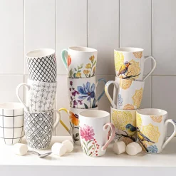 KSP Graphic 'Birds' Mug - Set of 4