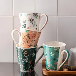 KSP Graphic 'Blossom' Mug - Set of 4 (10.5oz.)
