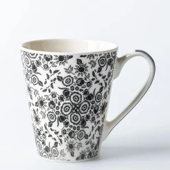 KSP Graphic 'Flora' Conical Mug (Black/White)