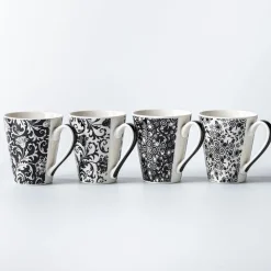 KSP Graphic 'Flora' Conical Mug (Black/White)