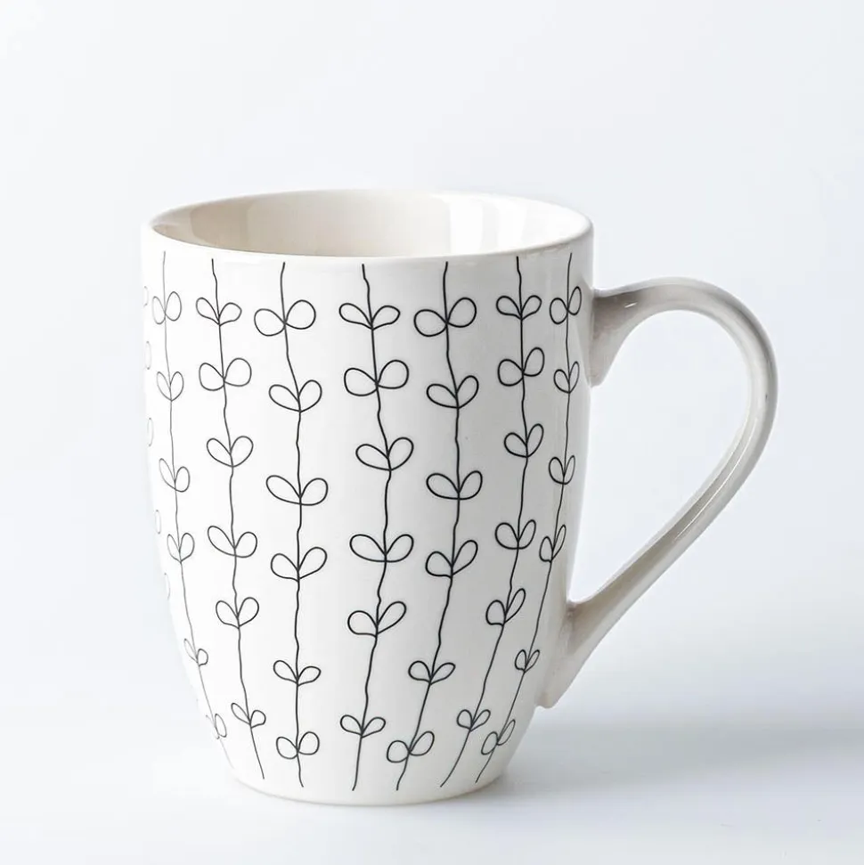 KSP Graphic 'Plaid' Mug - Set of 4 (Black/White)