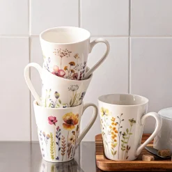 KSP Graphic 'Posey' Mug - Set of 4 (10.5oz.)