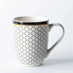 KSP Graphic 'Regal' Mug - Set of 4 (Black/White/Gold)