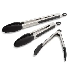 KSP Grip Silicone Tong - Set of 3 (Black)