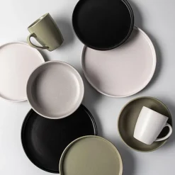 KSP Hans Stoneware Dinnerware - Set of 16 (Green)