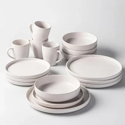 KSP Hans Stoneware Dinnerware - Set of 16 (White)
