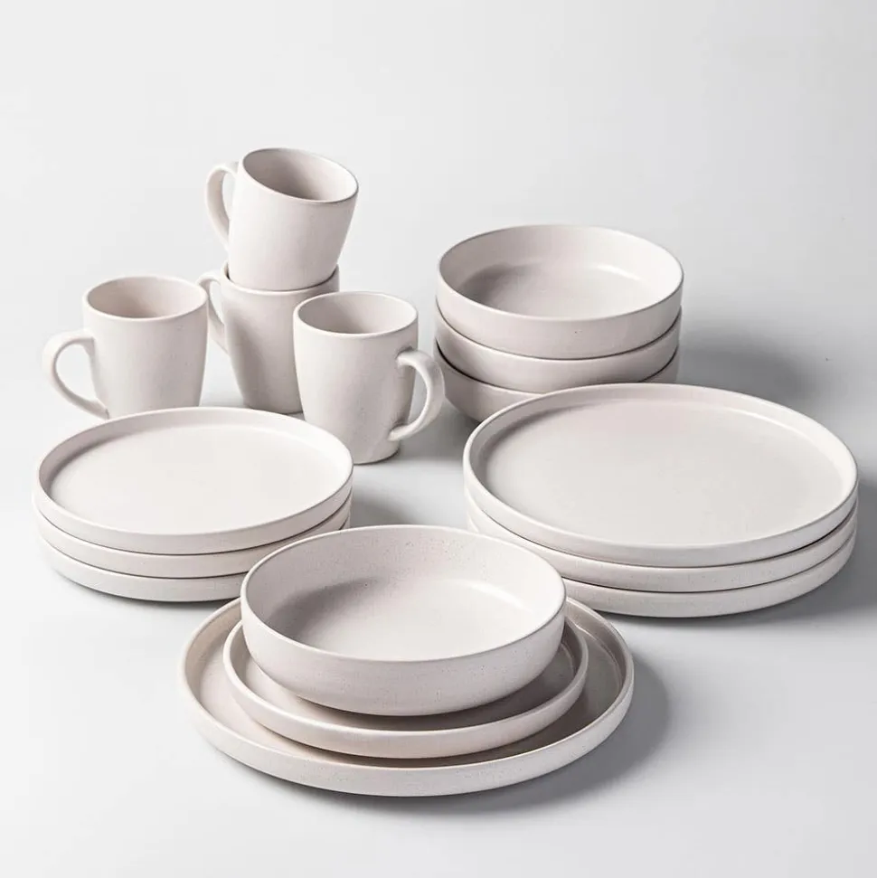 KSP Hans Stoneware Dinnerware - Set of 16 (White)