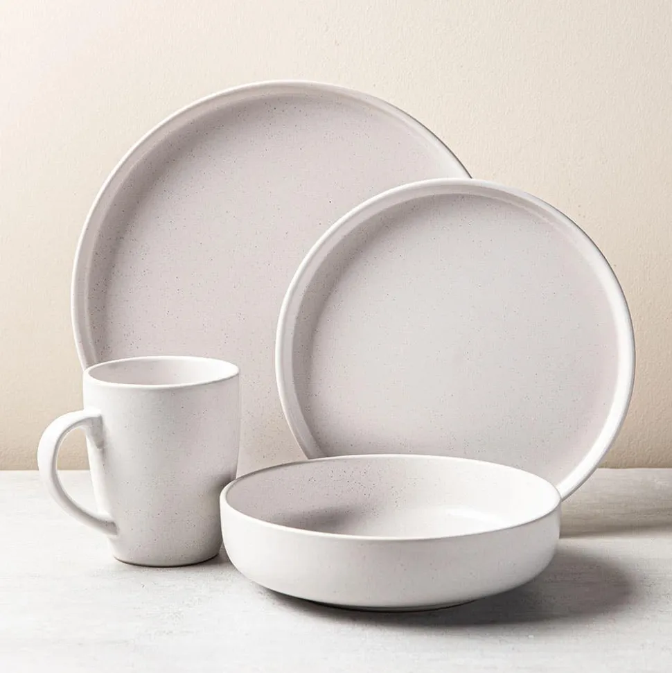 KSP Hans Stoneware Dinnerware - Set of 16 (White)