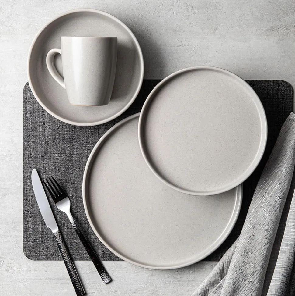 KSP Hans Stoneware Dinnerware - Set of 16 (Grey)