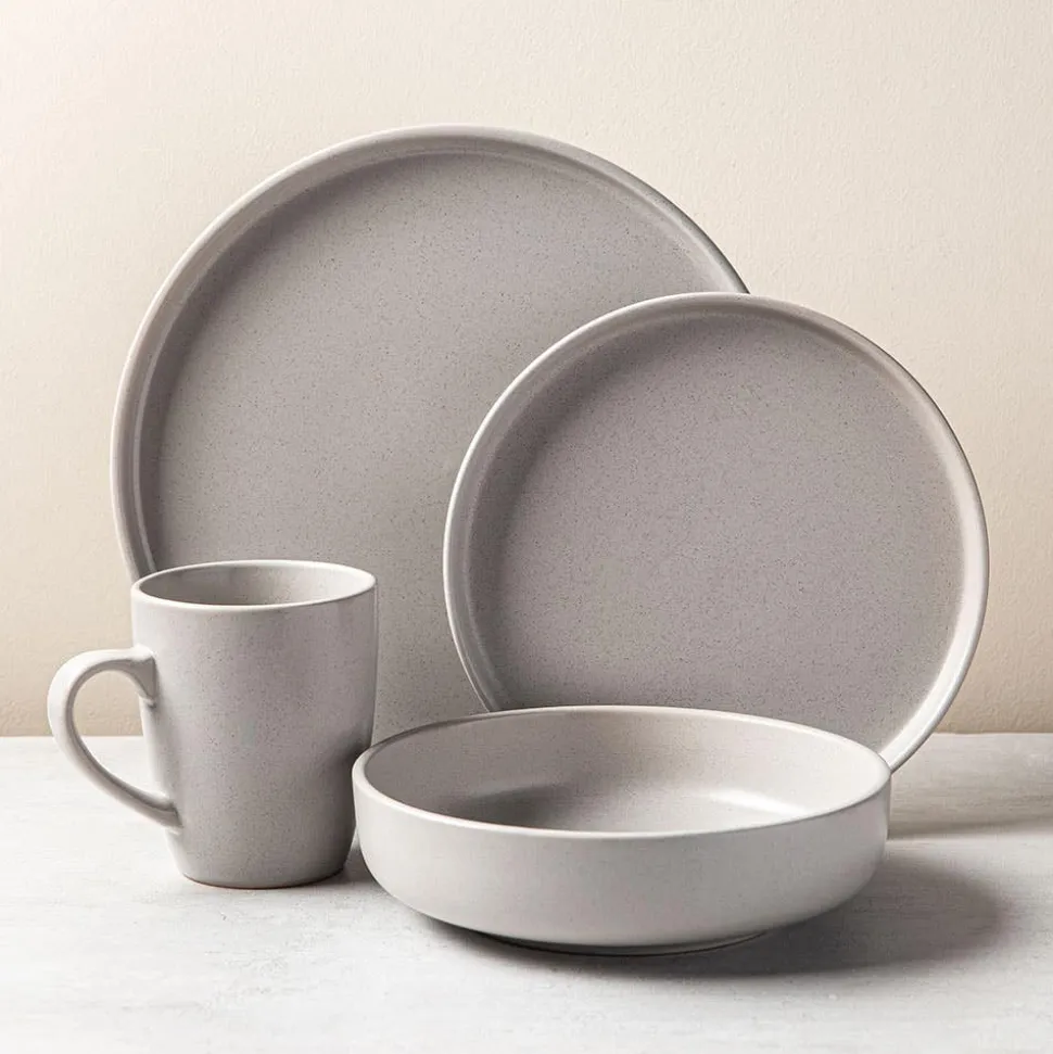 KSP Hans Stoneware Dinnerware - Set of 16 (Grey)