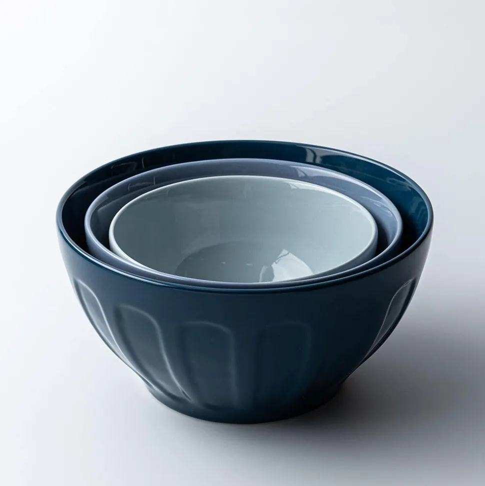 KSP Heirloom 'Faceted' Mixing Bowl - Set of 3 (Blue)