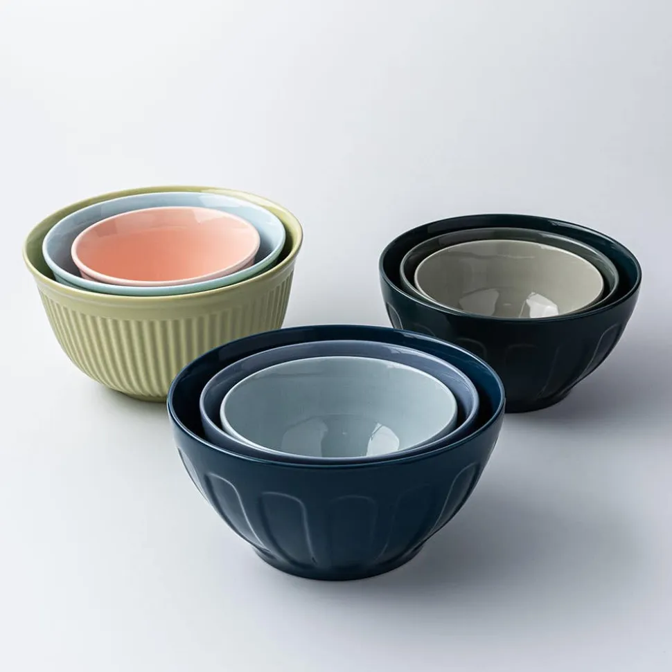 KSP Heirloom 'Faceted' Mixing Bowl - Set of 3 (Blue)
