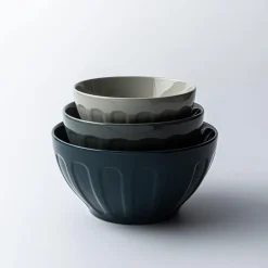 KSP Heirloom 'Faceted' Mixing Bowl - Set of 3 (Green)
