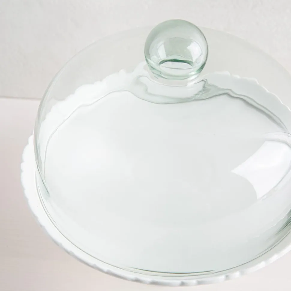 KSP Heritage Porcelain Cake Plate with Cover (White)