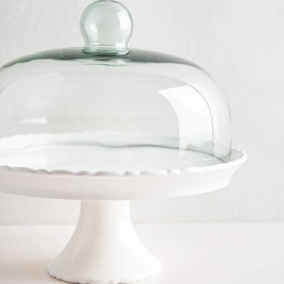 KSP Heritage Porcelain Cake Plate with Cover (White)