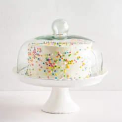 KSP Heritage Porcelain Cake Plate with Cover (White)