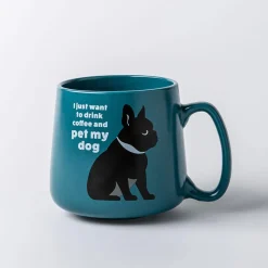 KSP Hug 'Drink Coffee and Pet My Dog' Porcelain Mug 20oz./580ml (Grn)