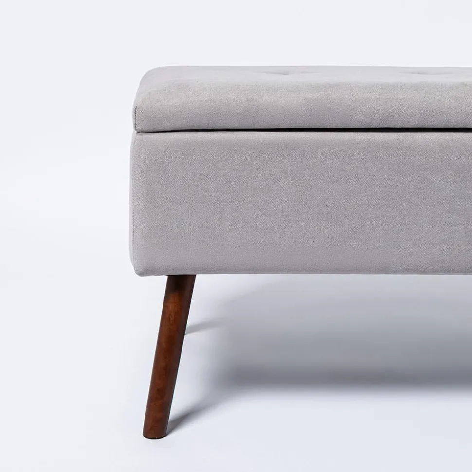KSP Isabella Tufted Storage Bench (Light Grey)
