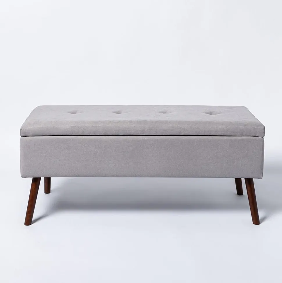 KSP Isabella Tufted Storage Bench (Light Grey)
