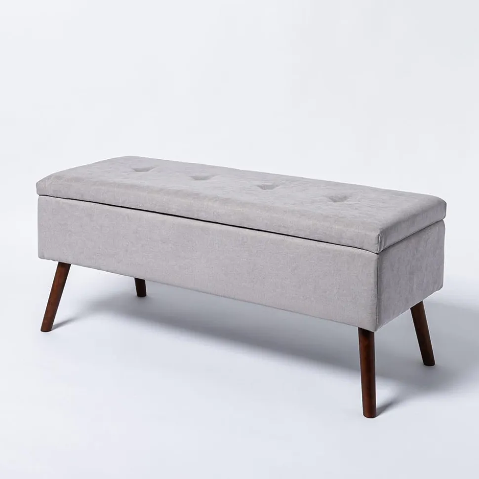 KSP Isabella Tufted Storage Bench (Light Grey)