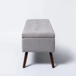 KSP Isabella Tufted Storage Bench (Light Grey)