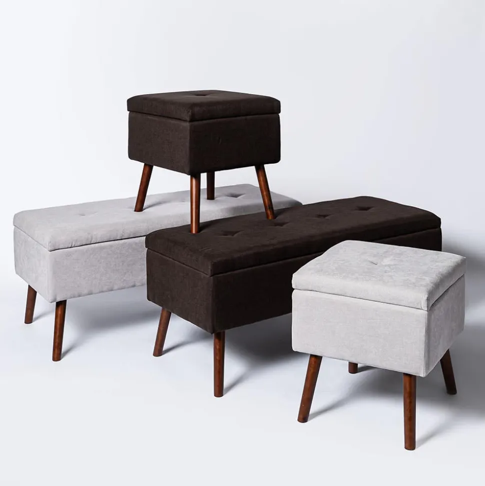 KSP Isabella Tufted Storage Bench (Light Grey)