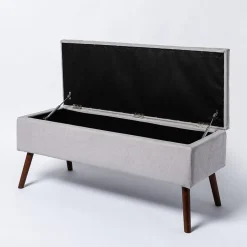 KSP Isabella Tufted Storage Bench (Light Grey)