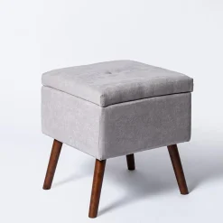 KSP Isabella Tufted Storage Ottoman (Light Grey)
