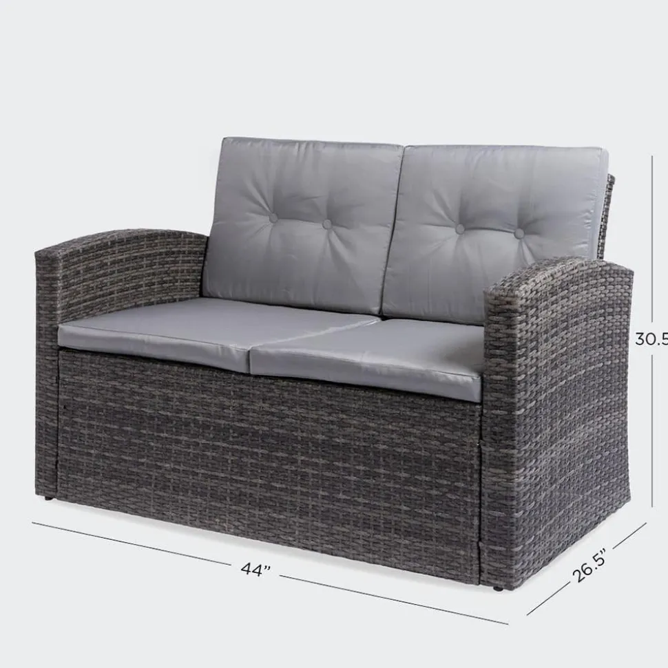 KSP Jardin Outdoor Seating with Table Set - Set of 4 (Grey)