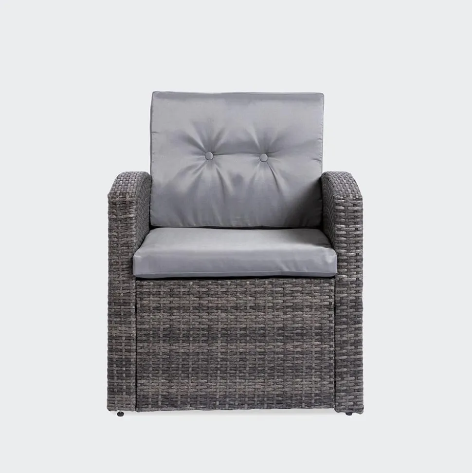 KSP Jardin Outdoor Seating with Table Set - Set of 4 (Grey)