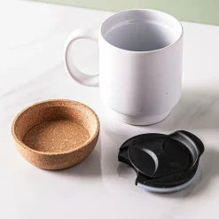 KSP Joe Ceramic Travel Mug with Cork Base 350mL (White)