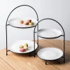KSP Kingsley '2-Tier' Iron Plate Stand (Black)