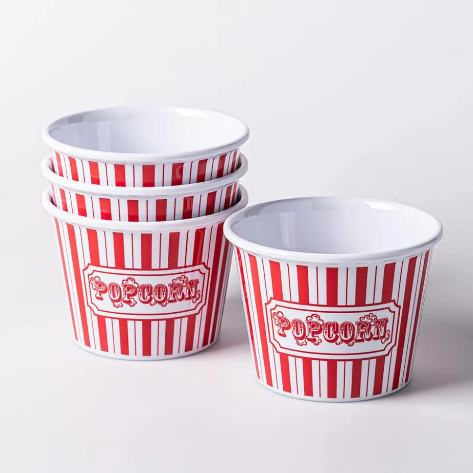 KSP Kino-Pop Popcorn Bowl - Set of 4 (White/Red)