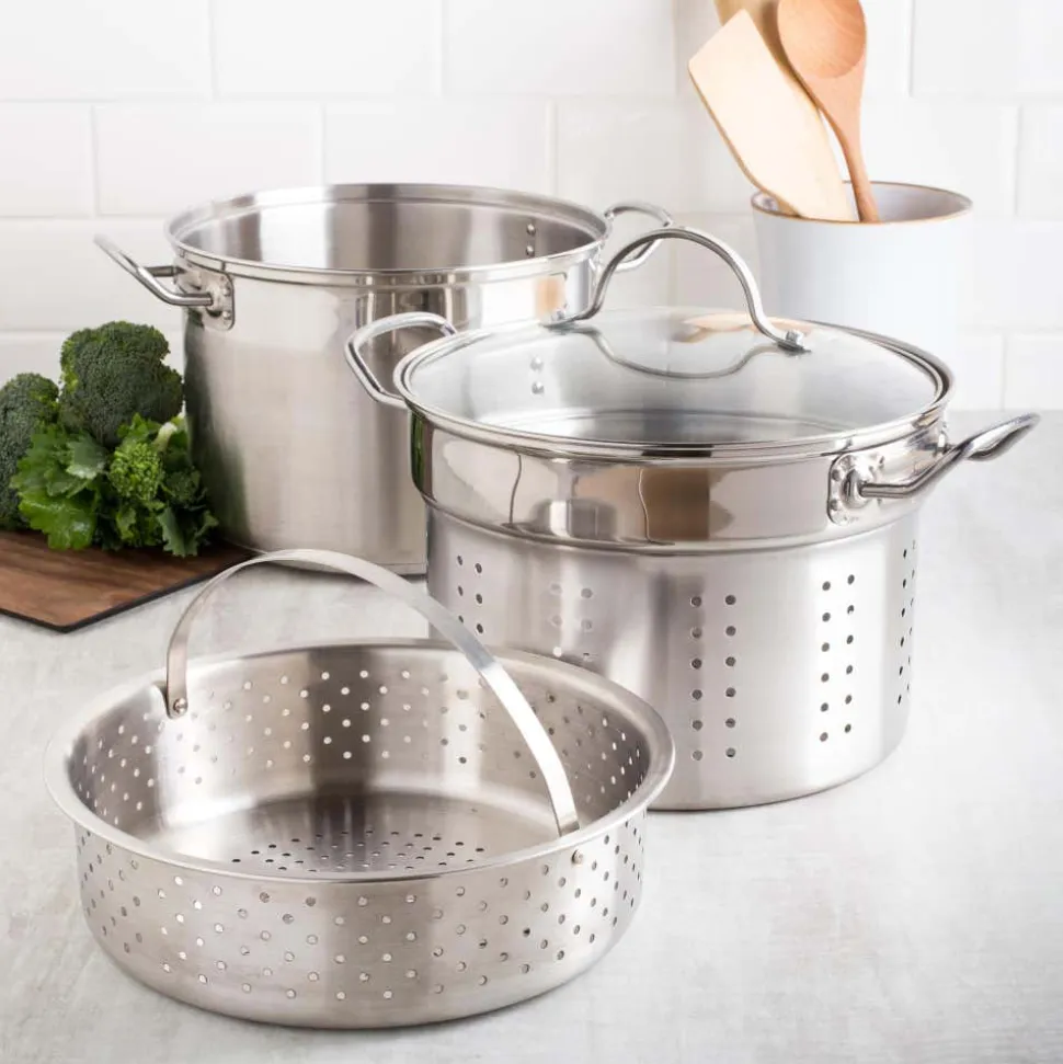 KSP Kuisine Pasta Cooker Combo - Set of 4 (Stainless Steel)