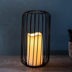 KSP Layne LED Metal Lantern 14x14x23cm (Black)