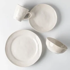 KSP Lera Reactive Stoneware Dinnerware - Set of 16 (Beige)