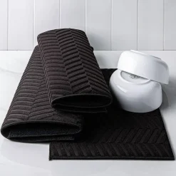 KSP Luxedry Herringbone Microfiber Dish Drying Mat - Set/3 (Black)