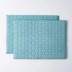 KSP Luxedry 'Interlock' Microfiber Dish Drying Mat - Set/2 (Blue)