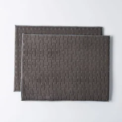 KSP Luxedry 'Interlock' Microfiber Dish Drying Mat - Set/2 (Charcoal)