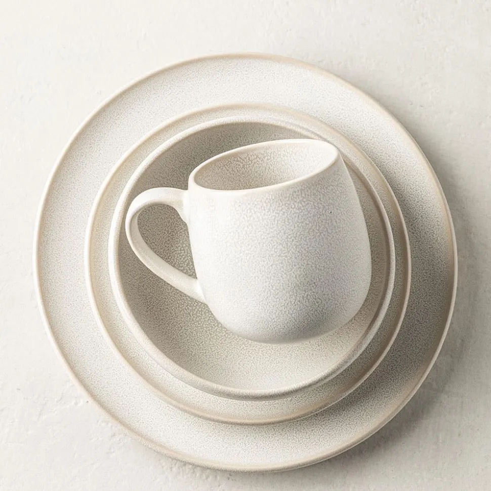 KSP Lysa Reactive Stoneware Dinnerware - Set of 16 (Taupe)