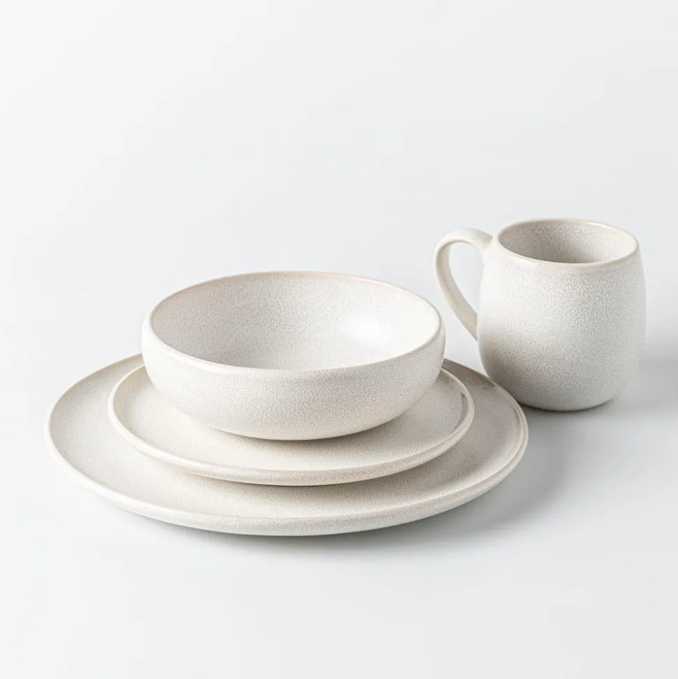 KSP Lysa Reactive Stoneware Dinnerware - Set of 16 (Taupe)