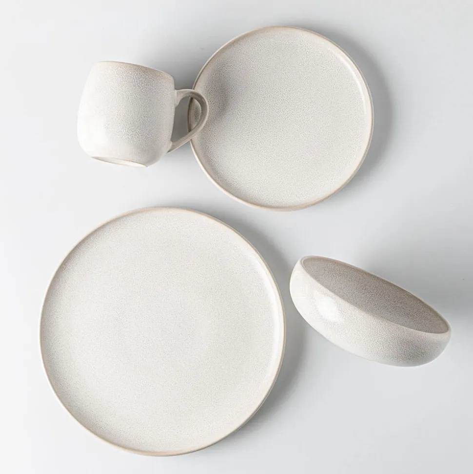 KSP Lysa Reactive Stoneware Dinnerware - Set of 16 (Taupe)