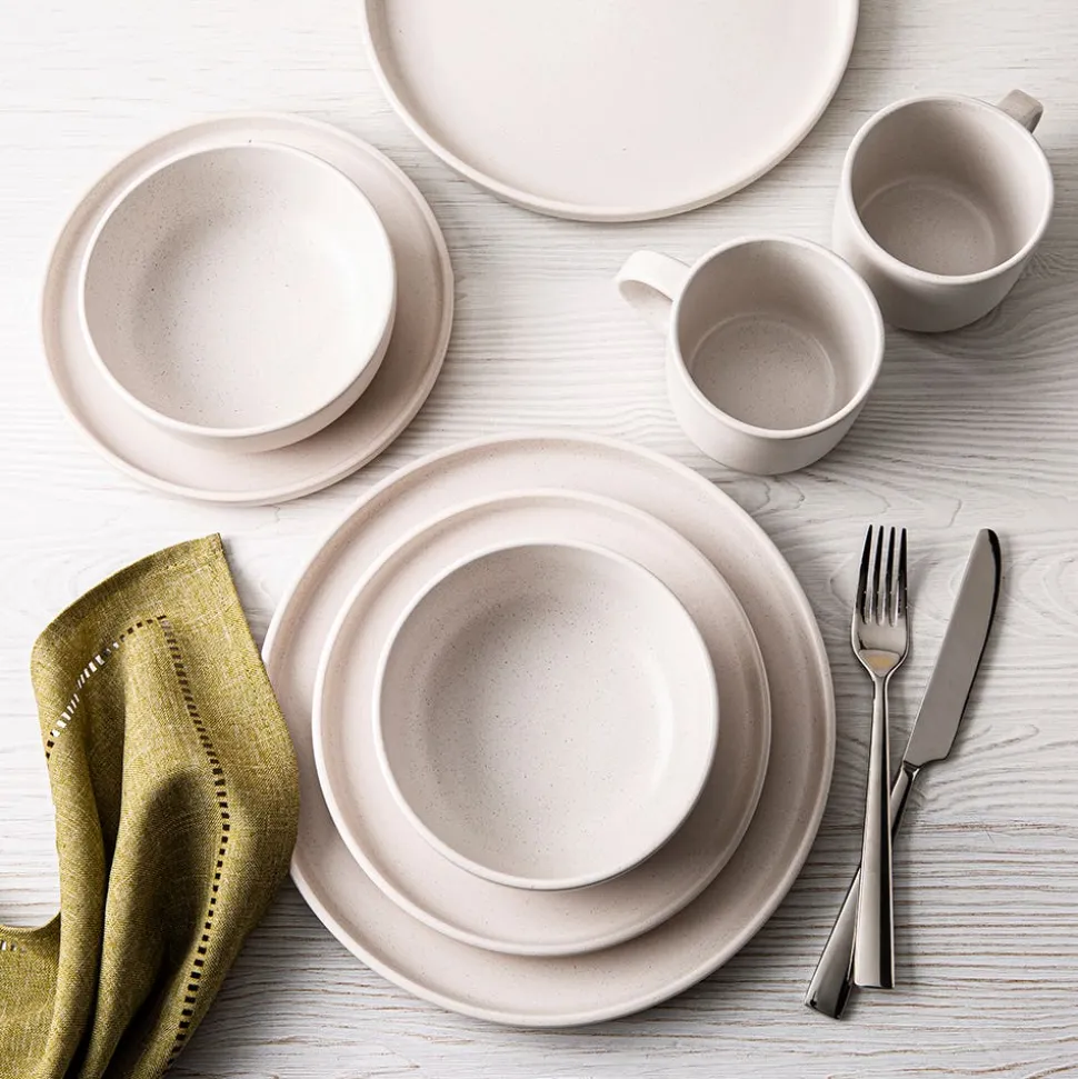 KSP Madison Stoneware Dinnerware - Set of 16 (Off White)