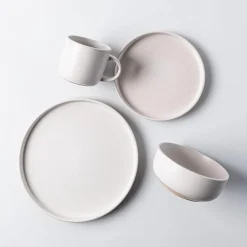 KSP Madison Stoneware Dinnerware - Set of 16 (Off White)