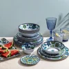 KSP Madrid Patioware Dinner Plate 10.5" Dia. (Blue/Green)