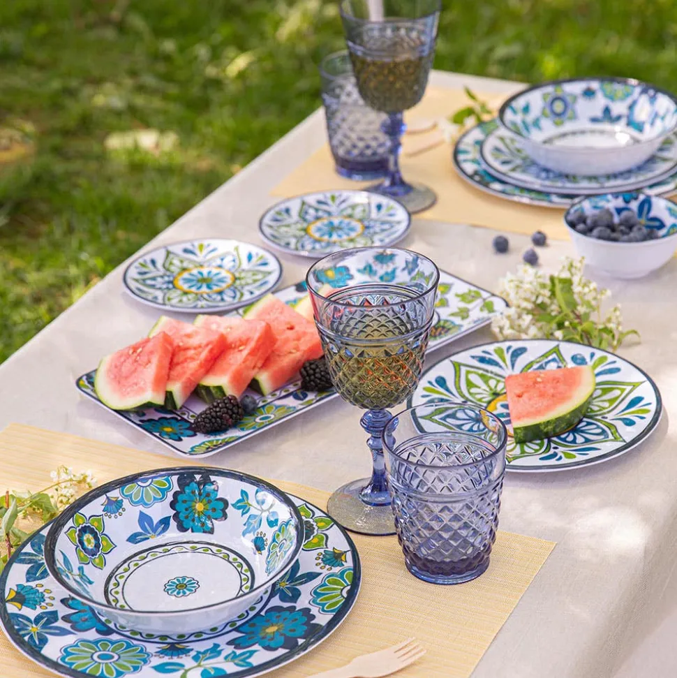 KSP Madrid Patioware Dinner Plate 10.5" Dia. (Blue/Green)
