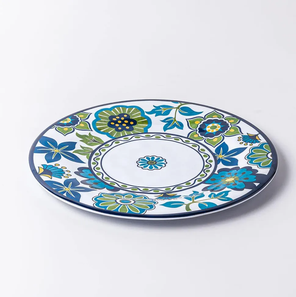 KSP Madrid Patioware Dinner Plate 10.5" Dia. (Blue/Green)