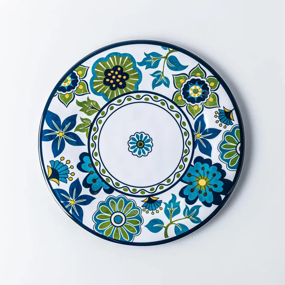 KSP Madrid Patioware Dinner Plate 10.5" Dia. (Blue/Green)