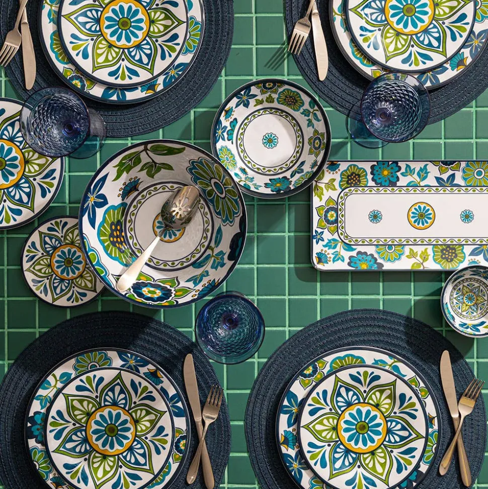 KSP Madrid Patioware Dinner Plate 10.5" Dia. (Blue/Green)