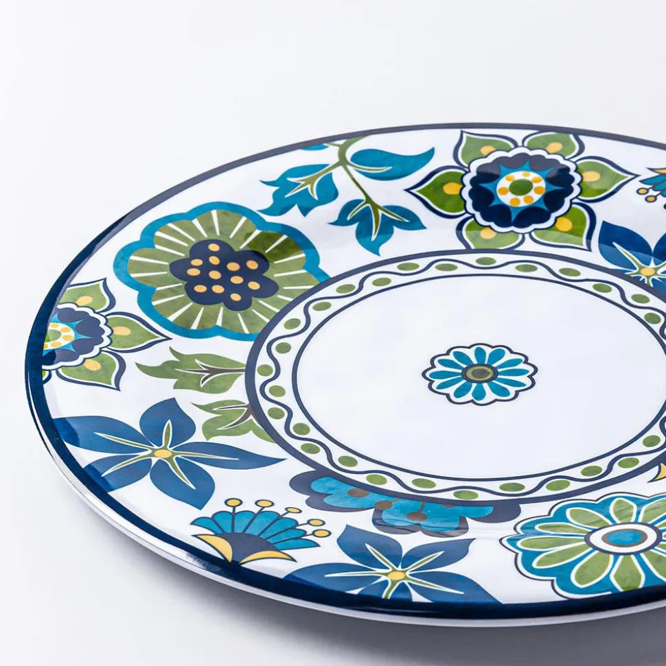 KSP Madrid Patioware Dinner Plate 10.5" Dia. (Blue/Green)